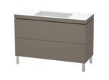 Duravit L-Cube Waschtisch-Unterschrank LC6939N9090 120 x 48 cm, ohne Hahnloch, flannel grey seidenmatt, 2 Auszüge, bodenstehend