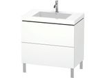 Duravit L-Cube Waschtisch-Unterschrank LC6937O1818 80 x 48 cm, 1 Hahnloch, weiß matt, 2 Auszüge, bodenstehend