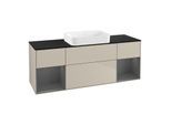 Villeroy und Boch Finion Waschtischunterschrank G742GKHH 160x60,3x50,1cm, Regale Anthracite matt lacquer, Sand Matt Lacquer