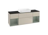 Villeroy und Boch Finion Waschtischunterschrank G742GMHH 160x60,3x50,1cm, Regale Olive matt lacquer, Sand Matt Lacquer