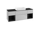 Villeroy und Boch Finion Waschtischunterschrank G742PDGJ 160x60,3x50,1cm, Regale Black matt lacquer, Light grey matt