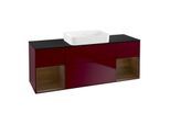 Villeroy und Boch Finion Waschtischunterschrank G742GNHB 160x60,3x50,1cm, Regale Walnut veneer, Peony Matt
