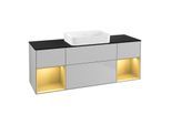 Villeroy und Boch Finion Waschtischunterschrank G742HFGJ 160x60,3x50,1cm, Regale Gold matt lacquer, Light grey matt