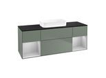 Villeroy und Boch Finion Waschtischunterschrank F742GJGM 160x60,3x50,1cm, Regale Light grey matt lacquer, Olive Matt Lacquer
