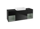 Villeroy und Boch Finion Waschtischunterschrank G742GMPD 160x60,3x50,1cm, Regale Olive matt lacquer, Black matt lacquer