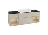 Villeroy und Boch Finion Waschtischunterschrank G742PCHH 160x60,3x50,1cm, Regale Oak Veneer, Sand Matt Lacquer