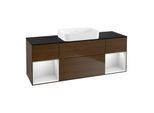Villeroy und Boch Finion Waschtischunterschrank G742MTGN 160x60,3x50,1cm, Regale White matt lacquer, Walnut veneer