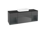 Villeroy und Boch Finion Waschtischunterschrank F742HGGK 160x60,3x50,1cm, Regale Midnight matt lacquer, Anthracite matt