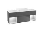 Villeroy und Boch Finion Waschtischunterschrank G741MTGK 160x60,3x50,1cm, Regale White matt lacquer, Anthracite matt