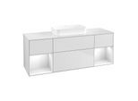 Villeroy und Boch Finion Waschtischunterschrank F741GFMT 160x60,3x50,1cm, Regale Glossy white lacquer, White matt lacquer