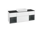 Villeroy und Boch Finion Waschtischunterschrank G742HGGF 160x60,3x50,1cm, Regale Midnight matt lacquer, Glossy white lacquer