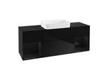 Villeroy und Boch Finion Waschtischunterschrank G742PHPH 160x60,3x50,1cm, Regale Glossy black lacquer, Glossy Black Lacquer