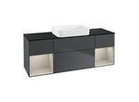Villeroy und Boch Finion Waschtischunterschrank G742HHHG 160x60,3x50,1cm, Regale sand matt lacquer, Midnight Blue Matt Lacquer