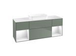 Villeroy und Boch Finion Waschtischunterschrank F741GFGM 160x60,3x50,1cm, Regale Glossy white lacquer, Olive Matt Lacquer