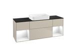 Villeroy und Boch Finion Waschtischunterschrank G742GFHH 160x60,3x50,1cm, Regale Glossy white lacquer, Sand Matt Lacquer