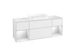 Villeroy und Boch Finion Waschtischunterschrank F741MTGF 160x60,3x50,1cm, Regale White matt lacquer, Glossy white lacquer