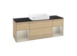 Villeroy und Boch Finion Waschtischunterschrank G742HHPC 160x60,3x50,1cm, Regale sand matt lacquer, Oak Veneer