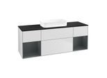 Villeroy und Boch Finion Waschtischunterschrank F742HGMT 160x60,3x50,1cm, Regale Midnight matt lacquer, White matt lacquer