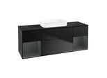 Villeroy und Boch Finion Waschtischunterschrank F742HGPD 160x60,3x50,1cm, Regale Midnight matt lacquer, Black matt lacquer