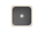Villeroy und Boch Unterbauspüle 670301SL mit Ablaufgarnitur, Handbetätigung, Befestigungssatz, Stone