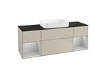 Villeroy und Boch Finion Waschtischunterschrank G742GJHH 160x60,3x50,1cm, Regale Light grey matt lacquer, Sand Matt Lacquer