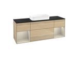 Villeroy und Boch Finion Waschtischunterschrank F742HHPC 160x60,3x50,1cm, Regale sand matt lacquer, Oak Veneer