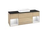 Villeroy und Boch Finion Waschtischunterschrank F742MTPC 160x60,3x50,1cm, Regale White matt lacquer, Oak Veneer