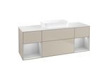 Villeroy und Boch Finion Waschtischunterschrank F741GJHH 160x60,3x50,1cm, Regale Light grey matt lacquer, Sand Matt Lacquer