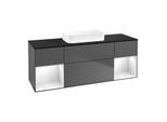 Villeroy und Boch Finion Waschtischunterschrank F742GFGK 160x60,3x50,1cm, Regale Glossy white lacquer, Anthracite matt