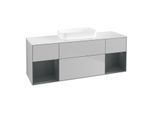 Villeroy und Boch Finion Waschtischunterschrank F741HGGJ 160x60,3x50,1cm, Regale Midnight matt lacquer, Light grey matt