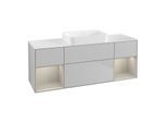 Villeroy und Boch Finion Waschtischunterschrank G741HHGJ 160x60,3x50,1cm, Regale sand matt lacquer, Light grey matt