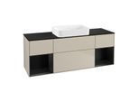 Villeroy und Boch Finion Waschtischunterschrank G742PDHH 160x60,3x50,1cm, Regale Black matt lacquer, Sand Matt Lacquer