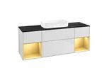 Villeroy und Boch Finion Waschtischunterschrank F742HFMT 160x60,3x50,1cm, Regale Gold matt lacquer, White matt lacquer