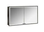Emco prime Unterputz-Lichtspiegelschrank 949713594 1200x730mm, 2-türig, schwarz/spiegel