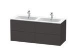 Duravit L-Cube Waschtisch-Unterschrank LC625908080 129x48,1x55cm, 4 Schubkästen, wandhängend, graphit supermatt