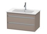 Duravit Ketho Waschtisch-Unterschrank KT642904343 80 x 47,5 cm, basalt matt, 2 Schubkästen, wandhängend
