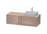 Duravit XSquare Waschtisch-Unterschrank XS4903R8686 140x40x54,8cm, 2 Auszüge, rechts, cappuccino hochglanz