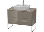 Duravit XSquare Waschtisch-Unterschrank XS492108989 100x53,8x54,8cm, 2 Auszüge, Flannel Grey hochglanz