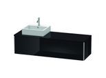 Duravit XSquare Waschtisch-Unterschrank XS4904L4040 160x40x54,8cm, 2 Auszüge, links, schwarz hochglanz
