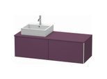 Duravit XSquare Waschtisch-Unterschrank XS4903L9494 140x40x54,8cm, 2 Auszüge, links, Aubergine seidenmatt
