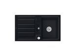 Villeroy & Boch Flavia Einbauspüle 330502S5 mit Ablaufgarnitur und Exzenterbetätigung, Ebony