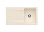 Villeroy & Boch Siluet Einbauspüle 333501FU mit Ablaufgarnitur und Handbetätigung, Ivory