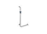 Hewi 805 Winkelgriff 805.33.220L98 Länge 1250 mm, Brausehalter signalweiß, Ausführung links, Edelstahl gebürstet