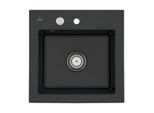 Villeroy und Boch Subway 50 S Einbauspüle 331502S5 mit Ablaufgarnitur, Excenterbetätigung, 525 x 510 mm, ebony CeramicPlus