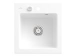 Villeroy & Boch Subway 45 XS Einbauspüle 678102R1 mit Ablaufgarnitur und Exzenterbetätigung, 475 x 510 mm, weiß Alpin