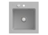 Villeroy & Boch Subway 45 XS Einbauspüle 678102SM mit Ablaufgarnitur und Exzenterbetätigung, 475 x 510 mm, Steam