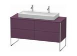 Duravit XSquare Waschtisch-Unterschrank XS4925M9494 140x53,8x54,8cm, 4 Schubkästen, Aubergine seidenmatt