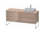 Duravit XSquare Waschtisch-Unterschrank XS4924R8686 160x53,8x54,8cm, 4 Auszüge, rechts, cappuccino hochglanz
