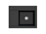 Villeroy & Boch Subway 45 Compact Einbauspüle 331301S5 rechts, mit Ablaufgarnitur und Handbetätigung, 650 x 510 mm, Ebony