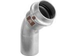 Viega Temponox Bogen 809980 22 mm, 45Grad, Stahl, nicht rostend, Einsteckende, SC-Contur